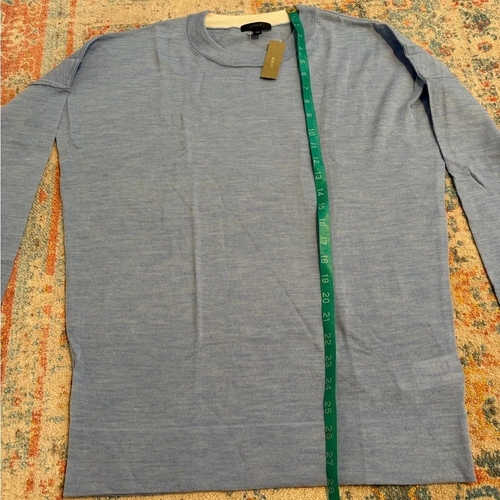 NWT J.Crew 100% merino wool sky blue crewneck sweater